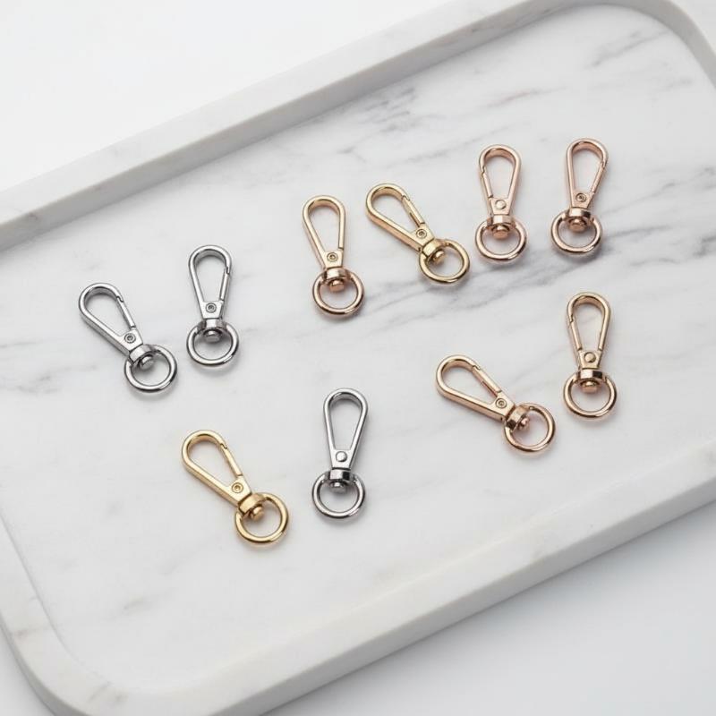 Lobster Clasp Silver - 2/10/20個入り デューティスイベルロブスタークロークラスプ ゴールドシルバー プッシュゲートスナップフック トリガークリップ ハンドバッグ、財布、キーホルダーアクセサリー用
