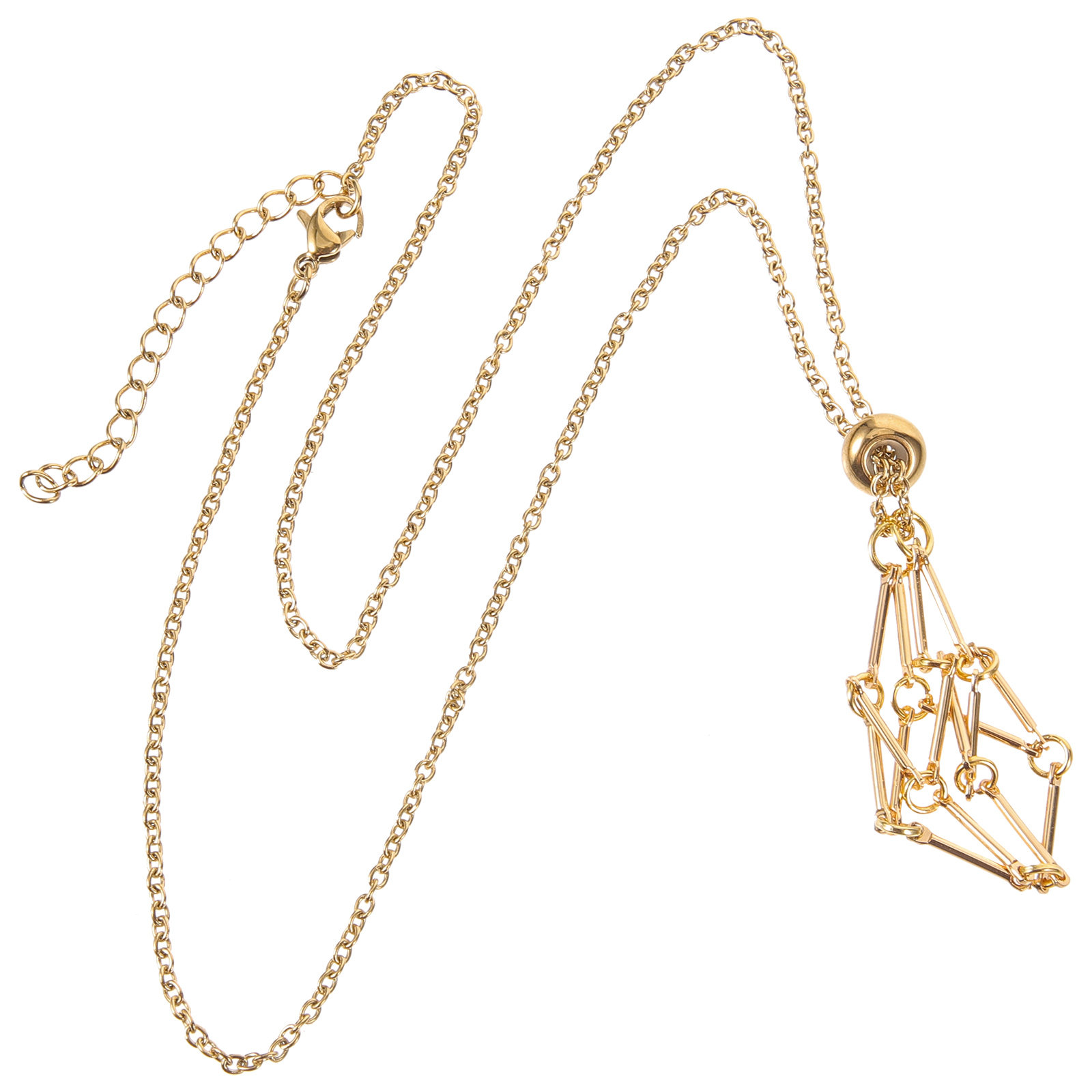Jewelry Making Gemstones - 金属製クリスタルホルダーネックレス、空の石枠ペンダント、DIYジュエリー製作材料、原石用、ファッション性があり上品なデザイン。