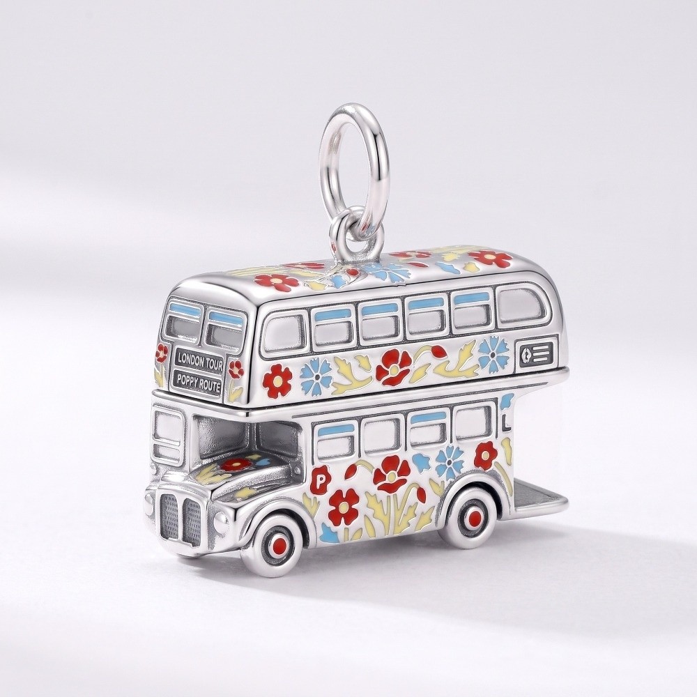Jewelry Making London - かわいいステンレス製の漫画風ペンダント。ミニチュアの英国をテーマにしたジュエリー製作用チャーム。ロンドンをテーマにした軽量DIYチャームで、普段使いに最適。