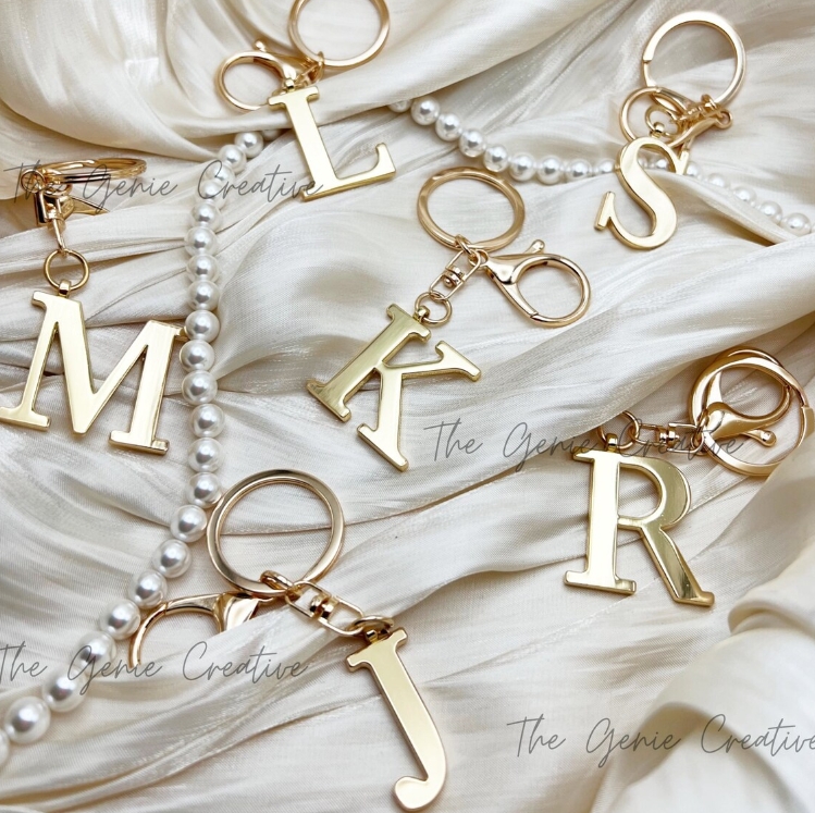Lobster Clasp Silver - ステンレス製3Dイニシャルキーホルダー 4色展開 ゴールド ローズゴールド ブラック シルバー