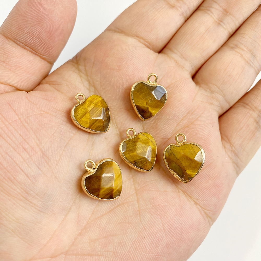 2 ピース/ロット天然石タイガーアイペンダントレイキヒーリン - Jewelry Making Gemstones のレビューと価格