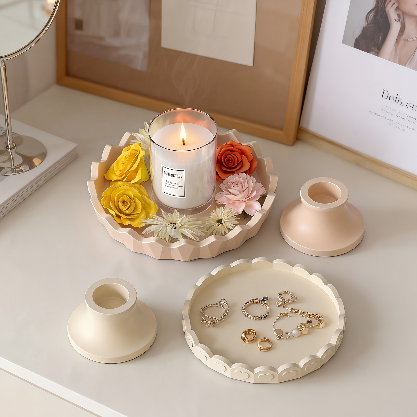 2個入りシリコントレイ型セット、石膏やコンクリート工芸品用の - Jewelry Making Board のレビューと価格