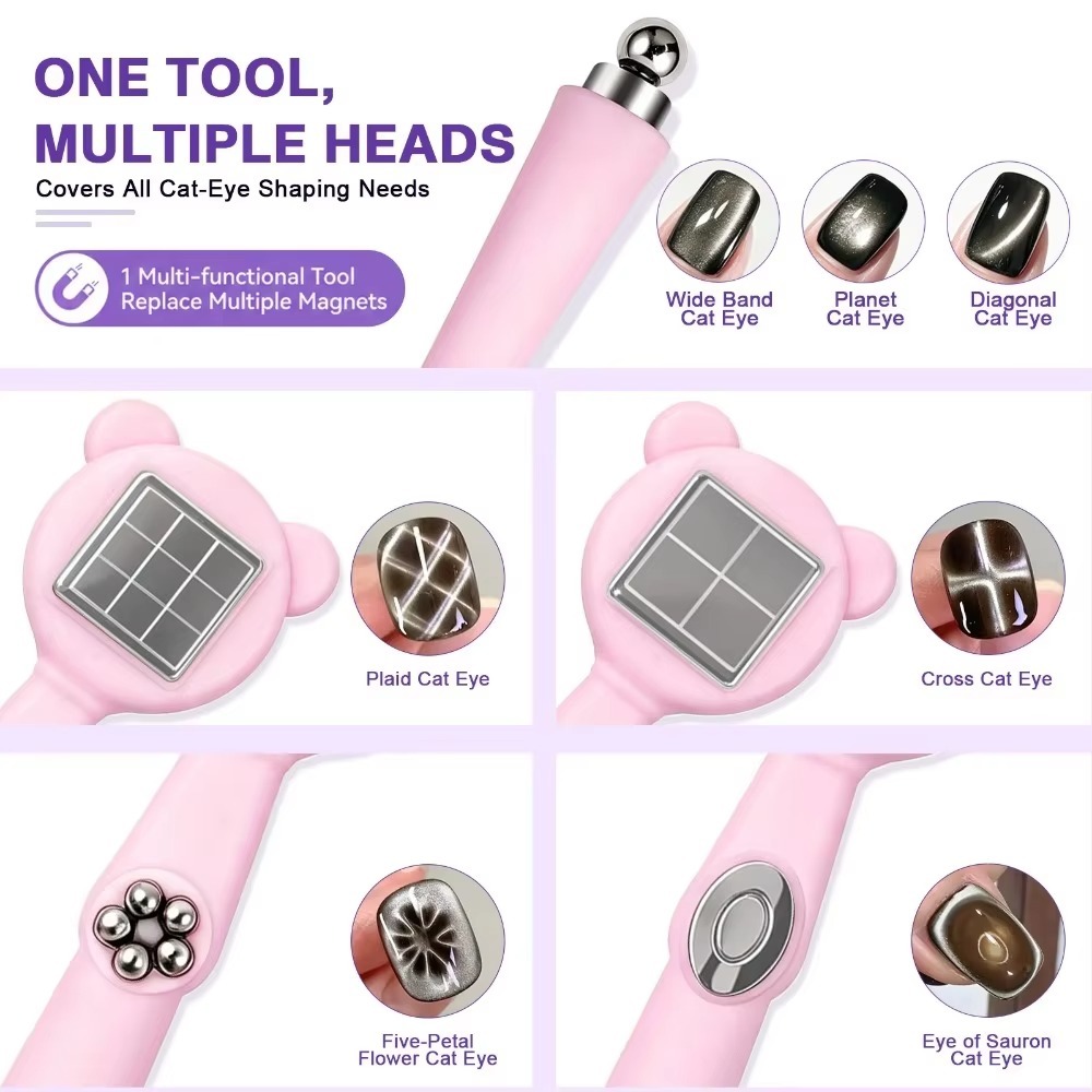 6種類のデザインが楽しめる、ジェルネイル用の猫目模様マグネッ - Jewelry Making Board のレビューと価格