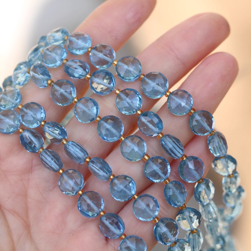 5 個のルースビーズ ロンドンブルートパーズ ファセットカッ - Jewelry Making London のレビューと価格
