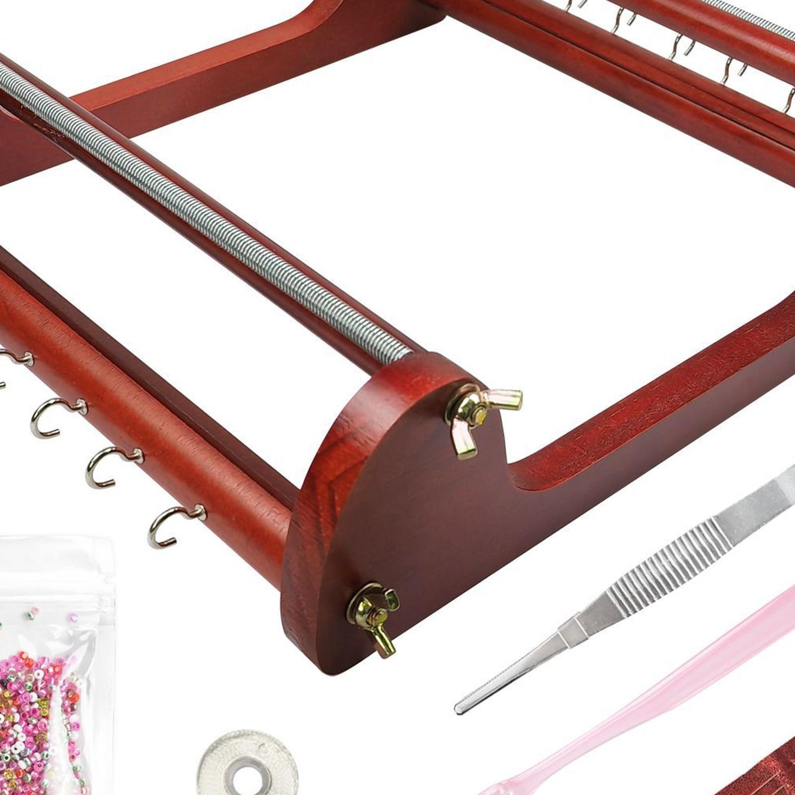 手作りジュエリー用の木製ビーズ織り機セット。ピンセット、針、 - Jewelry Making Machines のレビューと価格