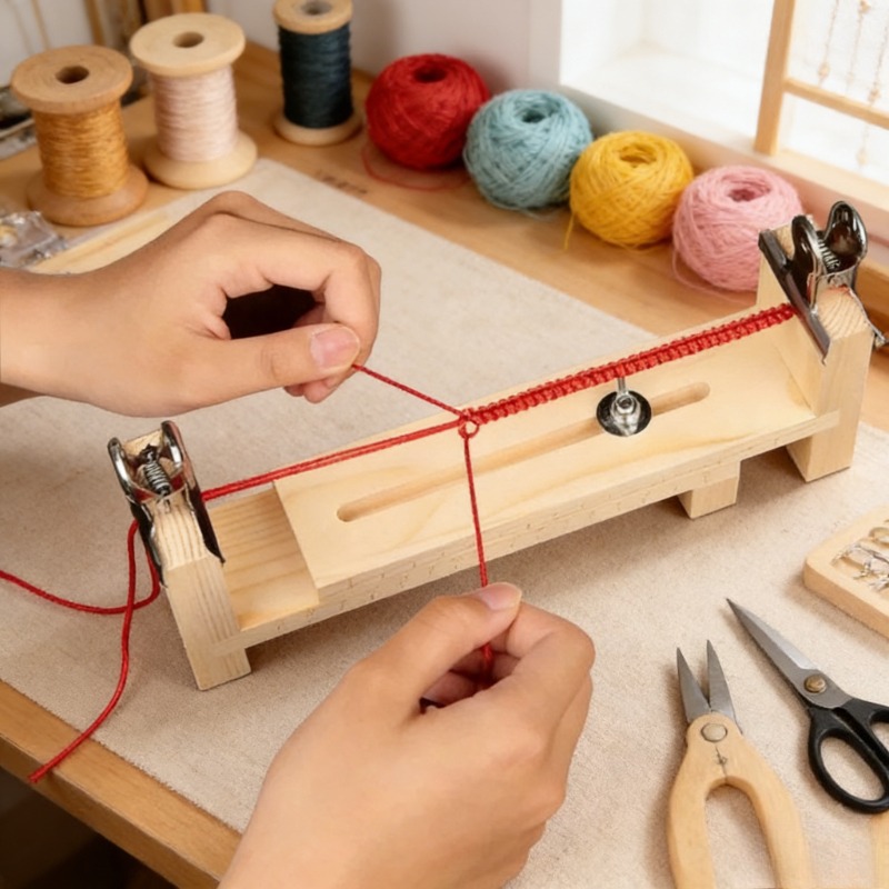 無垢材ブレスレット編み込み固定ツール - 赤いロープの編み込 - Jewelry Making Machines のレビューと価格