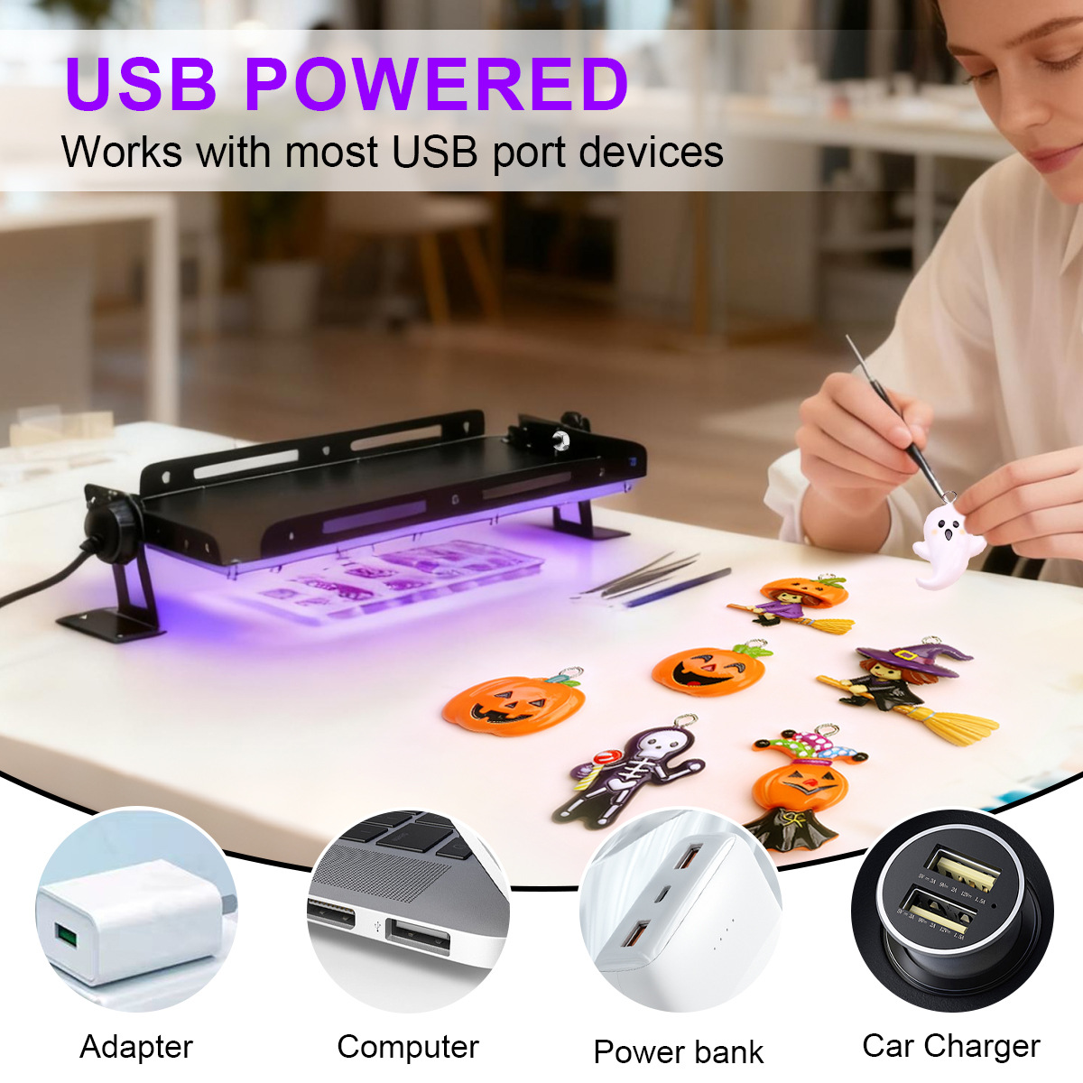 ポータブル50 96 144 LED UVレジン硬化ライト  - Jewelry Making Dc のレビューと価格