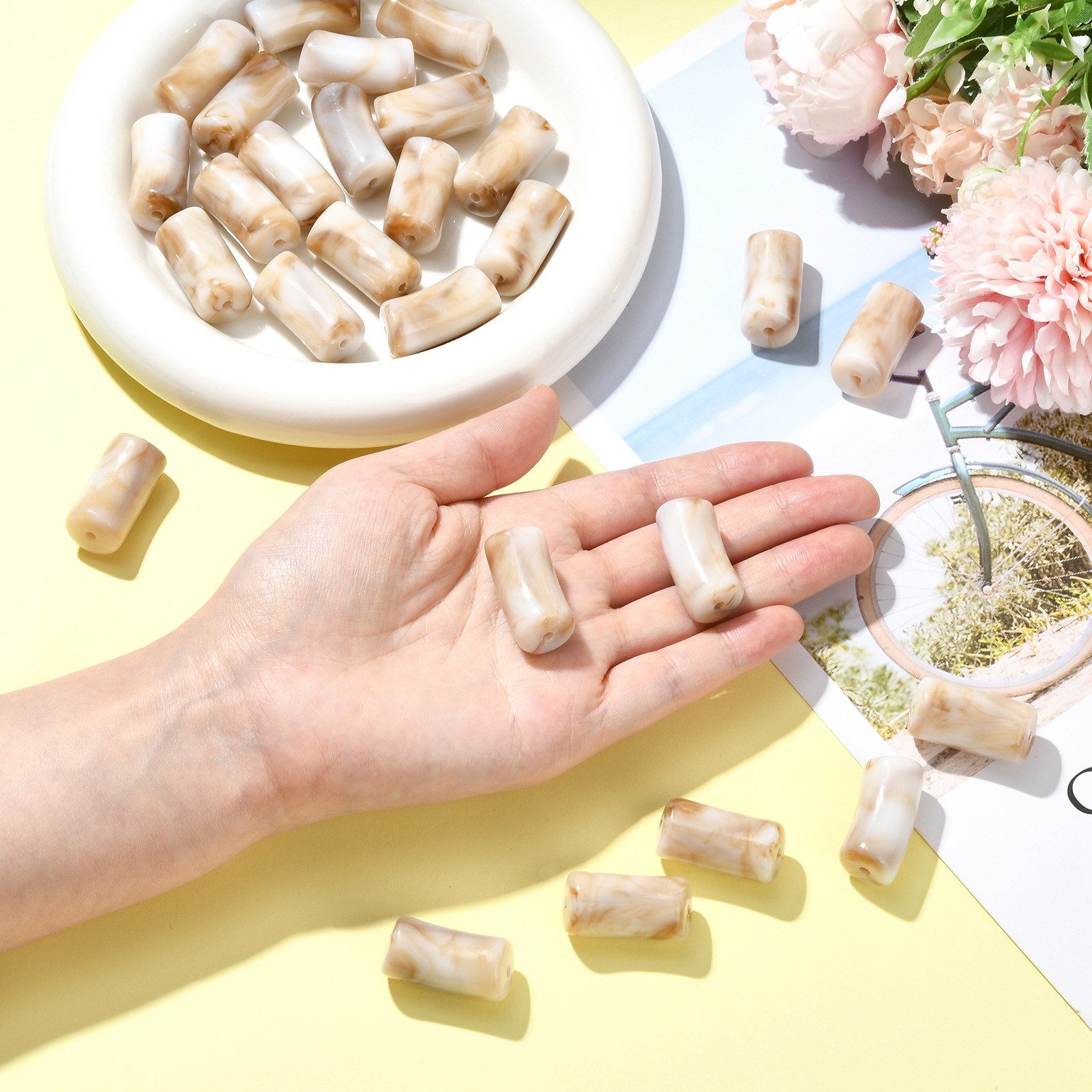 30 個のアクリル模造宝石曲管ビーズルースビーズ DIY ブ - Jewelry Making Gemstones のレビューと価格
