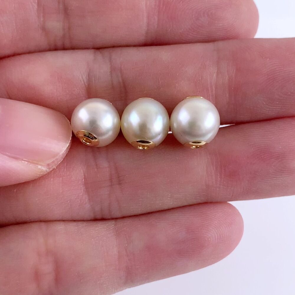 セット～3個入り、9～10mmの白い日本のアコヤ真珠、925 - Jewelry Making Drill のレビューと価格